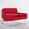 Red Cashmere Fabric Lounge Sofa